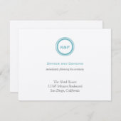 Carte D'accompagnement Boîtier de réception de mariage bleu turquoise (Devant / Derrière)