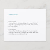 Carte D'accompagnement Boîtier de réception de mariage bleu turquoise (Dos)