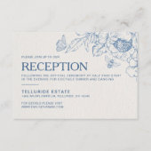 Carte D'accompagnement Boîtier de réception de mariage floral Chinoiserie (Devant)