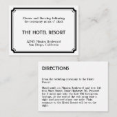 Carte D'accompagnement Boîtier de réception de mariage rétro art déco noi (Devant / Derrière)