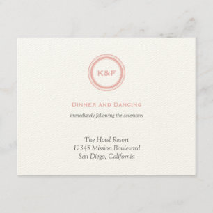 Carte D'accompagnement Boîtier de réception de mariage rose pâle