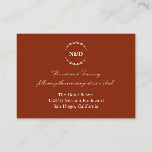 Carte D'accompagnement Boîtier de réception de mariage rouge à couronne s (Devant)