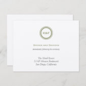 Carte D'accompagnement Boîtier de réception de mariage vert herbe (Devant / Derrière)