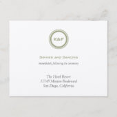 Carte D'accompagnement Boîtier de réception de mariage vert herbe (Devant)