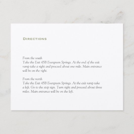 Carte D'accompagnement Boîtier de réception de mariage vert herbe (Dos)