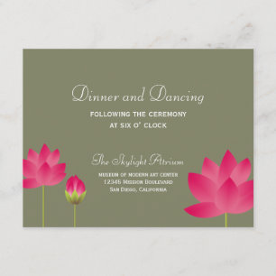 Carte D'accompagnement Boîtier de réception de mariage vert lotus rouge