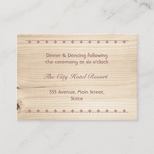 Carte D'accompagnement Boîtier De Réception En Bois (Devant)