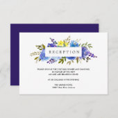 Carte D'accompagnement Boîtier de réception pour le mariage de fleurs jau (Devant / Derrière)