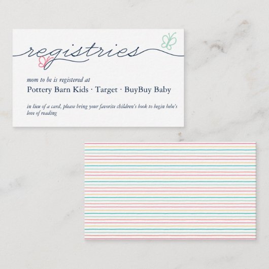 Carte D'accompagnement Boîtier de registre de papillons français simple (Devant / Derrière)