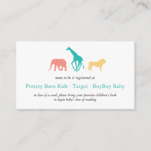 Carte D'accompagnement Boîtier de registre pour bébés animaux Safari simp
