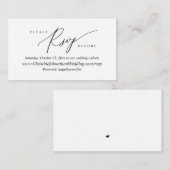 Carte D'accompagnement Boîtier de script noir simple moderne en ligne RSV (Devant / Derrière)