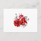 Carte D'accompagnement Boîtier Détails du Mariage Floral Rouge (Dos)
