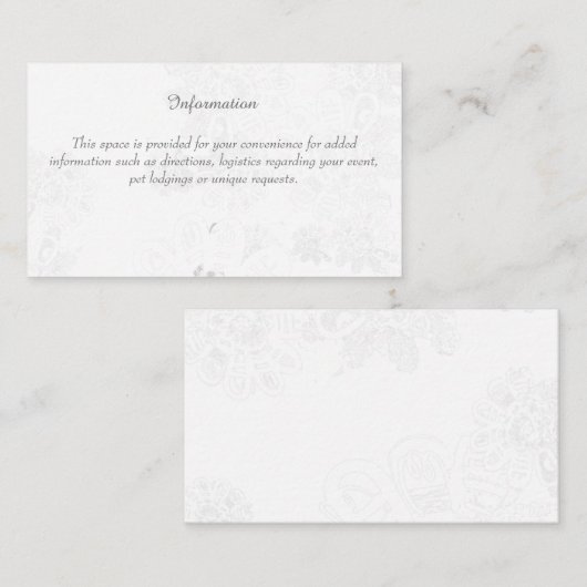 Carte D'accompagnement Boîtier d'information du mariage (avec floral blan (Devant / Derrière)