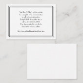 Carte D'accompagnement Boîtier du site Web Mariage Floral noir et blanc (Devant / Derrière)