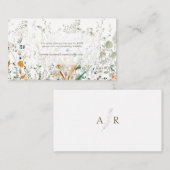 Carte D'accompagnement Boîtier du site web mariage Petite Fleur sauvage R (Devant / Derrière)
