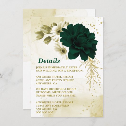 Carte D'accompagnement Boîtier Extraordinaire en ivoire vert émeraude (Devant / Derrière)