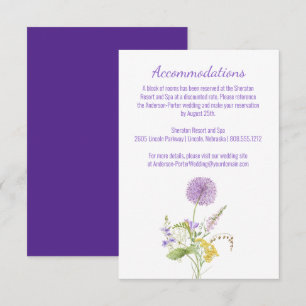 Carte D'accompagnement Boîtier fleur sauvage violet Allium Floral