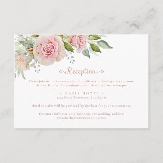 Carte D'accompagnement Boîtier Mariage rose (Devant)
