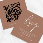 Carte D'accompagnement Boîtier RSVP Brown de code QR de script