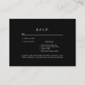 Carte D'accompagnement Boîtier RSVP Noir Mariage (Devant)