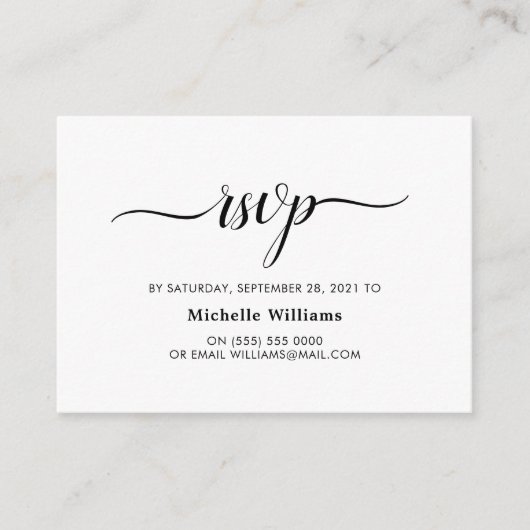 Carte D'accompagnement Boîtier RSVP simple et élégant (Devant)