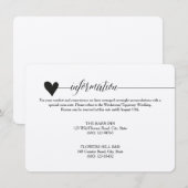 Carte D'accompagnement Boîtier Rustique Kraft Mariage, calligraphie cardi (Devant / Derrière)