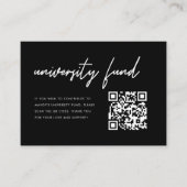Carte D'accompagnement Bold Black University Fund QR Code Graduation (Devant)