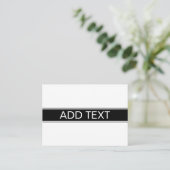 Carte D'accompagnement Bold Black & White Stripe Editable Text (Debout devant)