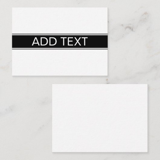 Carte D'accompagnement Bold Black & White Stripe Editable Text (Devant / Derrière)