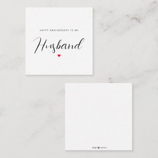 Carte D'accompagnement Bon Anniversaire À Mon Mari (Devant / Derrière)