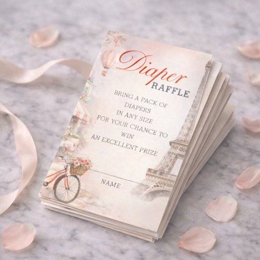 Carte D'accompagnement Bonjour Bébé Baby Shower Diaper Raffle Insert