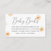 Carte D'accompagnement Bonjour bébé | Baby shower Sunshine Boho (Devant)