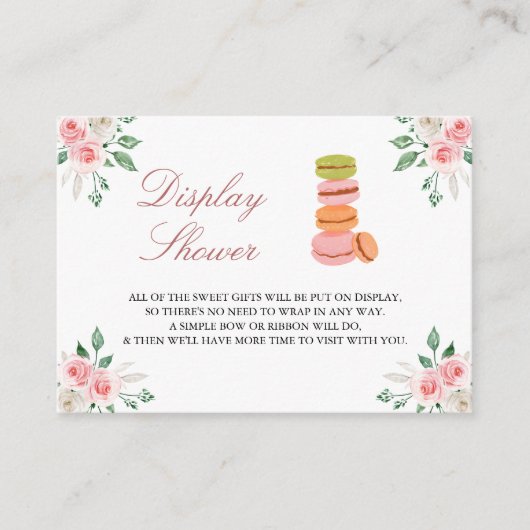 Carte D'accompagnement Bonjour Bebe French Cafe Floral Display Showback (Devant)