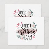 Carte D'accompagnement Bonne fête des mères 2025 mignonne florale pour le (Devant / Derrière)