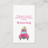 Carte D'accompagnement Bonnes Fêtes Classic Voiture Aquarelle (Dos)