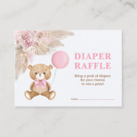 Bonnet de ballons roses Boho Teddy Bear Raffle