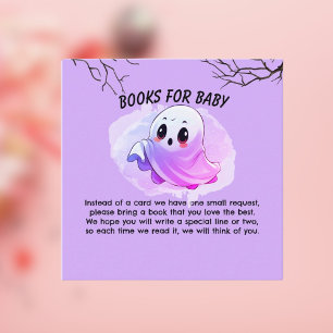 Carte D'accompagnement Boo Baby shower Halloween violet à thème mignon fê