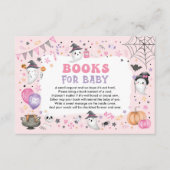 Carte D'accompagnement Boo rose Halloween Fantômes Livres pour Bébé Fille (Devant)