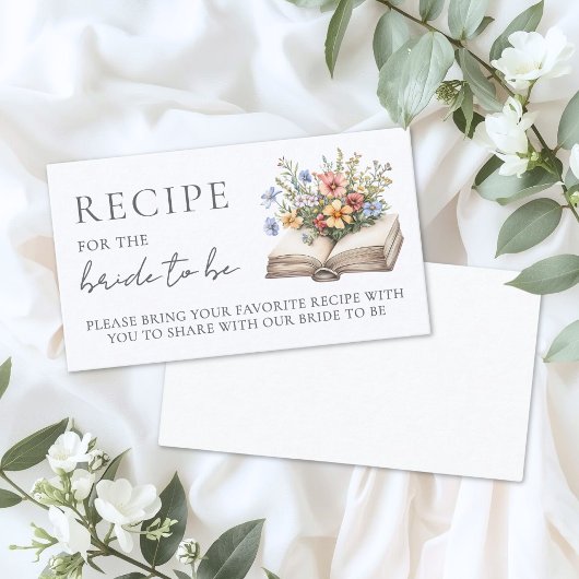 Carte D'accompagnement Book Bridal Shower Recipe