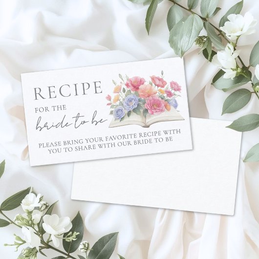 Carte D'accompagnement Book Bridal Shower Recipe