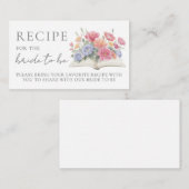 Carte D'accompagnement Book Bridal Shower Recipe (Devant / Derrière)