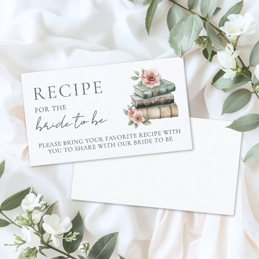 Carte D'accompagnement Book Bridal Shower Recipe Request