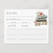 Carte D'accompagnement Book Bridal Shower Recipe Request Card (Devant)