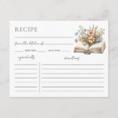 Carte D'accompagnement Book Bridal Shower Recipe Request Card (Devant)