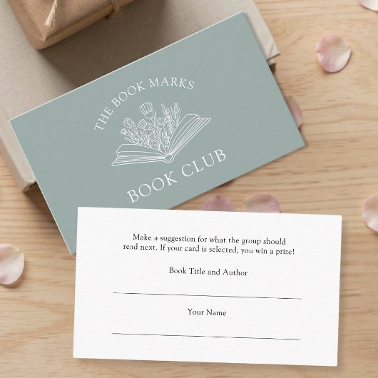 Carte D'accompagnement Book Club Name Select A Book