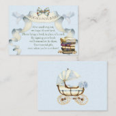 Carte D'accompagnement Book Request Antique Carriage Blue Gold (Devant / Derrière)