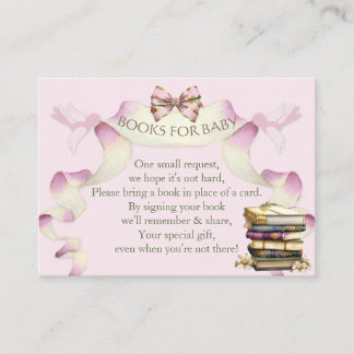 Carte D'accompagnement Book Request Antique Carriage Pink Gold