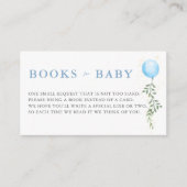 Carte D'accompagnement Books Blue Balloon Soft Greenery Boy Baby Shower (Devant)