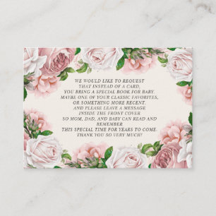 Carte D'accompagnement Books de Baby shower rose Vintage à fleurs C