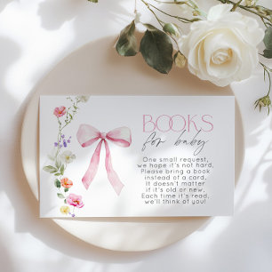 Carte D'accompagnement Books fleur sauvage Rose pour billet bébé